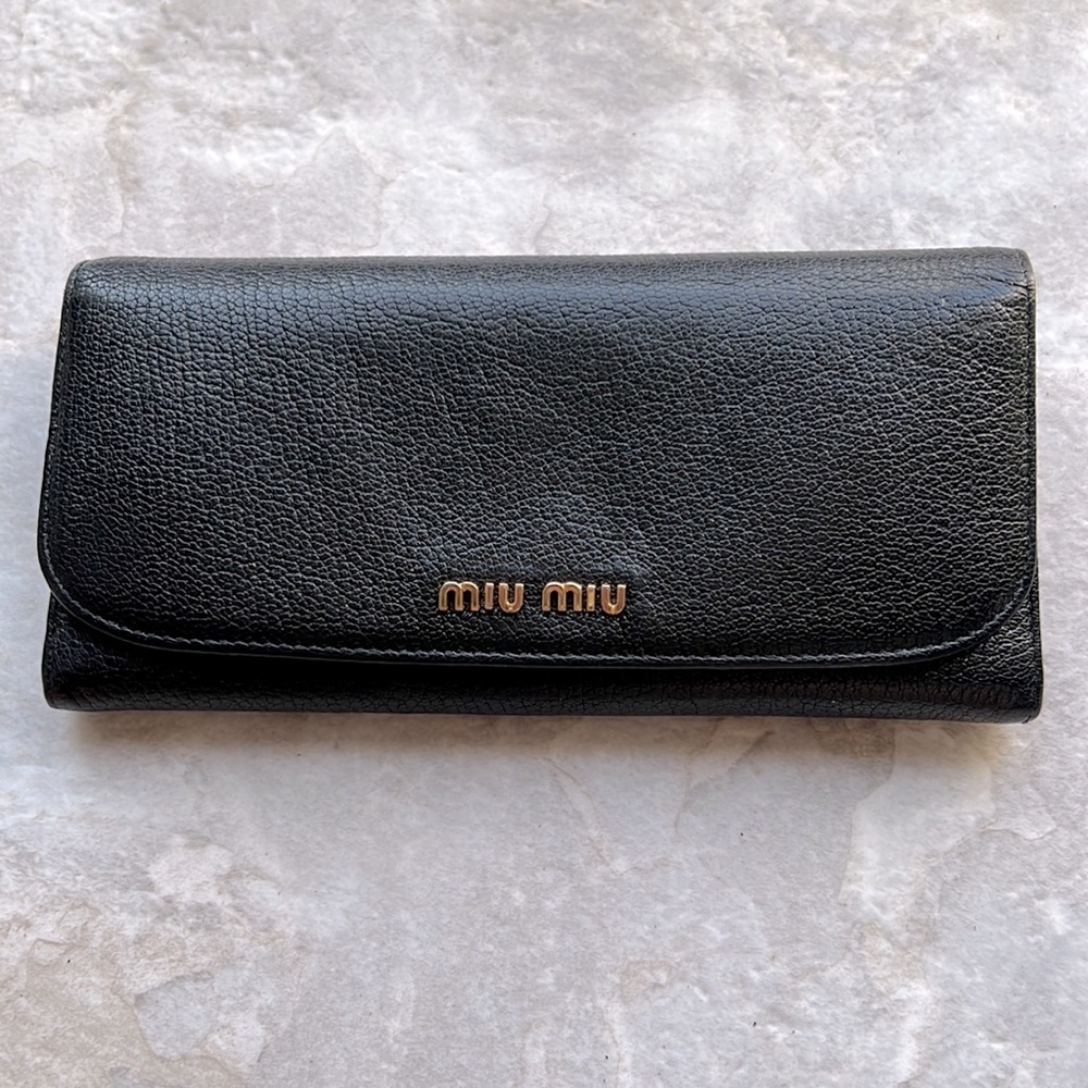 Miu Miu (Prada) Black Leather Wallet
